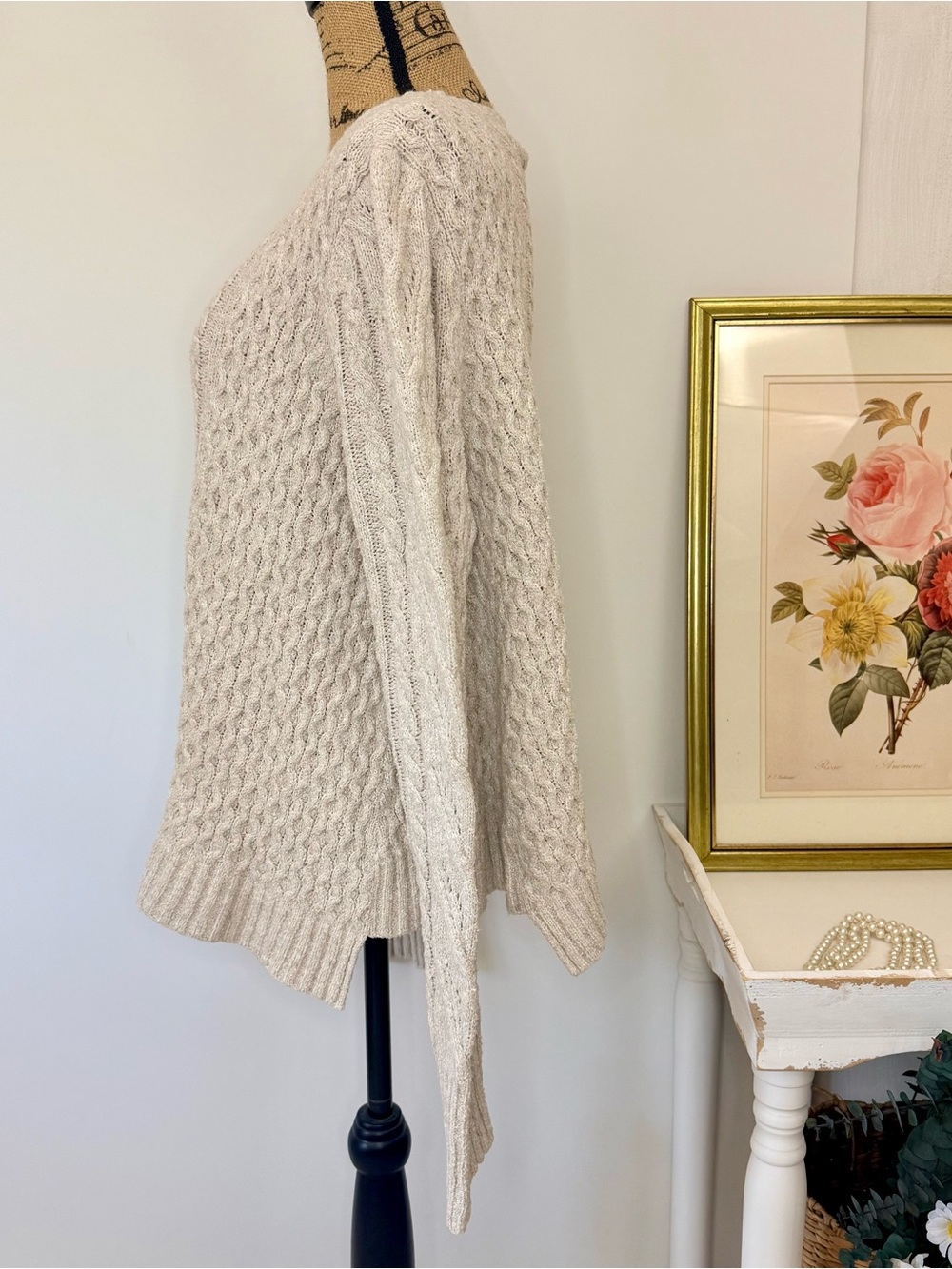 Peruvian Connection Oatmeal Pima Cotton Sweater XL - Picture 5 of 10